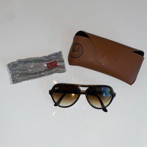 Ray-Ban Cats 5000 Classic Aviator Sunglasses - Tortoise Polished Light Havana